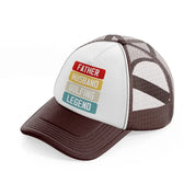 father husband golfing legend color brown trucker hat