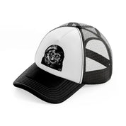 halloween ghost-black-and-white-trucker-hat