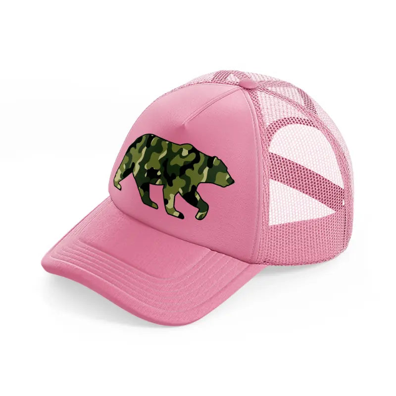 camo bear pink trucker hat