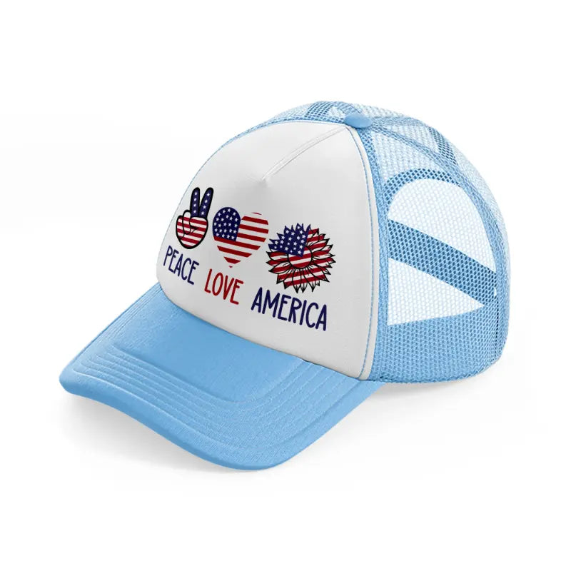 peace love america-01-sky-blue-trucker-hat