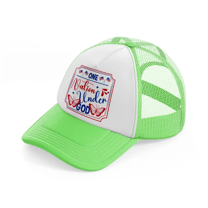 one nation under god-01-lime-green-trucker-hat