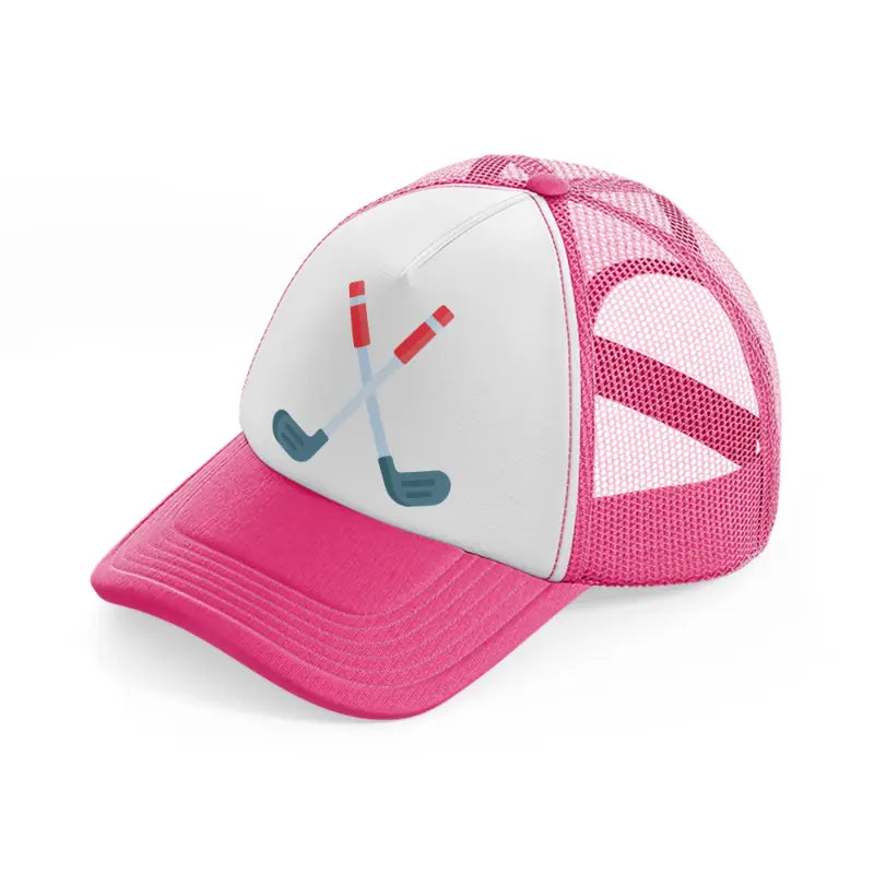 golf sticks sign-neon-pink-trucker-hat