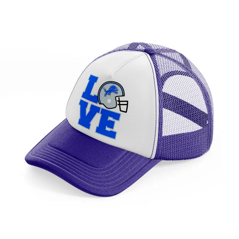 love detroit lions-purple-trucker-hat