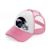 denver broncos helmet-pink-and-white-trucker-hat