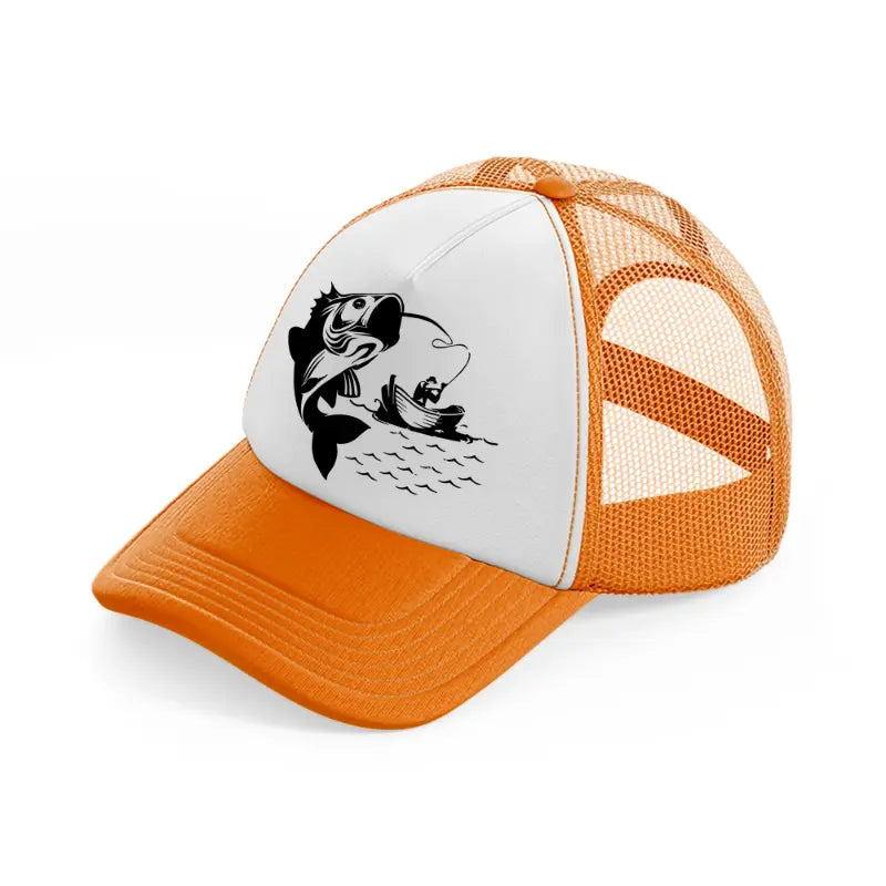 fishing a fish-orange-trucker-hat