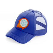 red golf ball-blue-trucker-hat