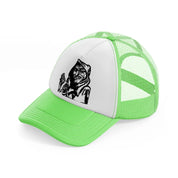 evil old man lime green trucker hat