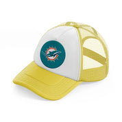 miami dolphins badge-yellow-trucker-hat