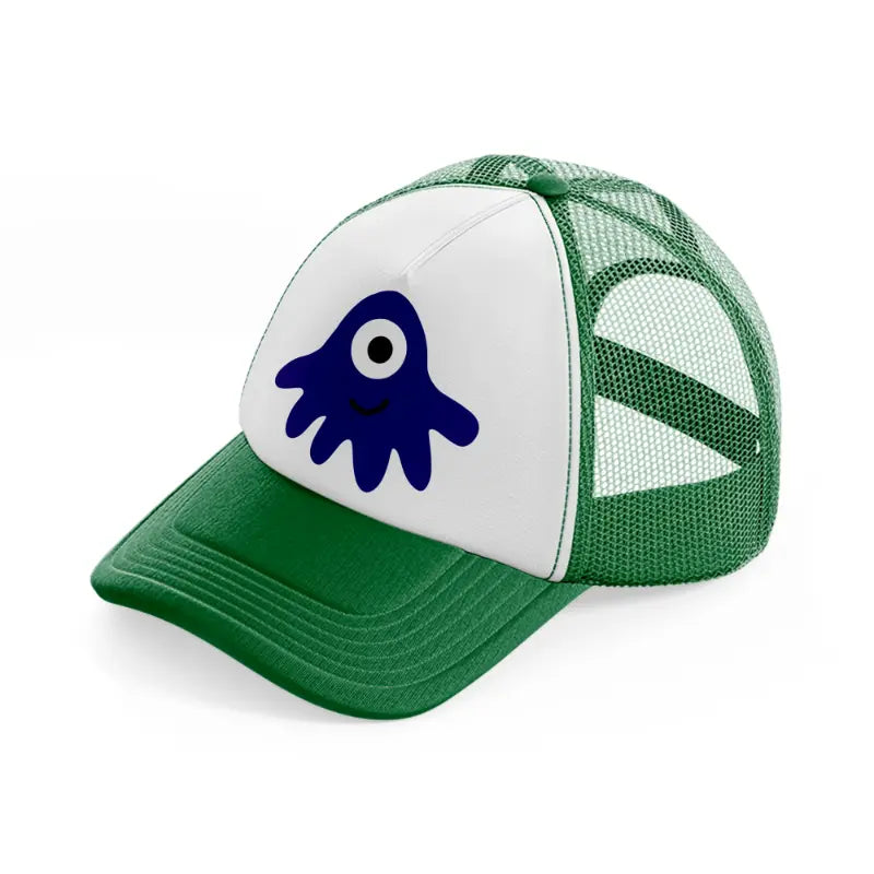 blue monster-green-and-white-trucker-hat