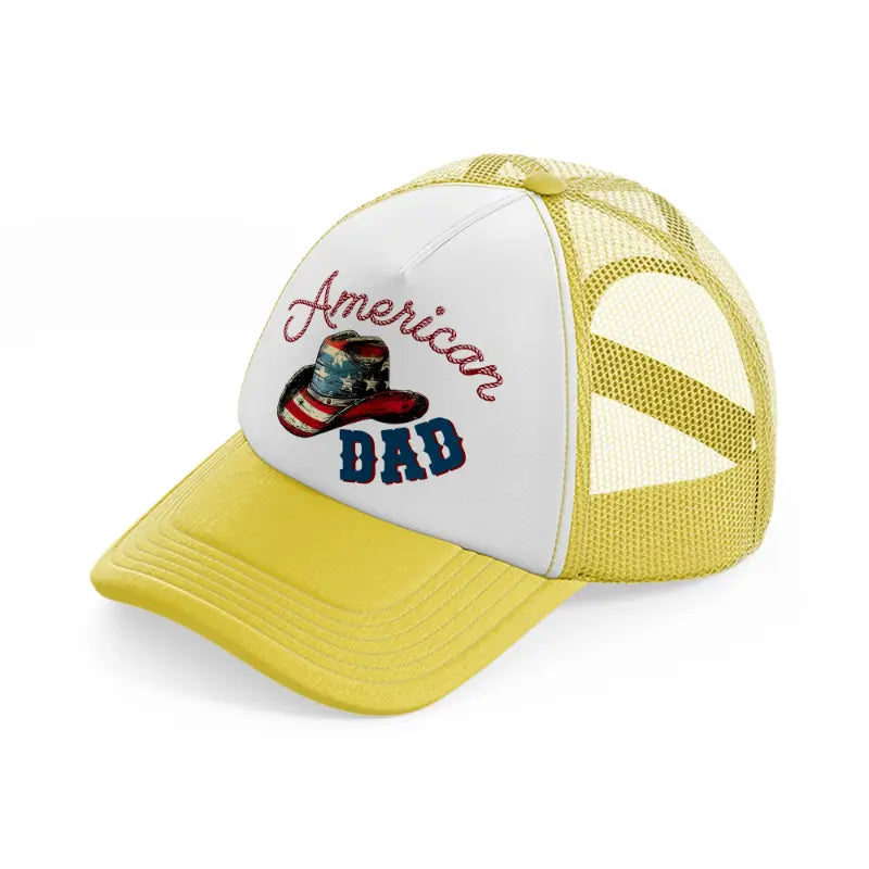 rustic american dad-yellow-trucker-hat