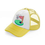 golf flag cartoon yellow trucker hat