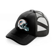 miami dolphins helmet-black-trucker-hat