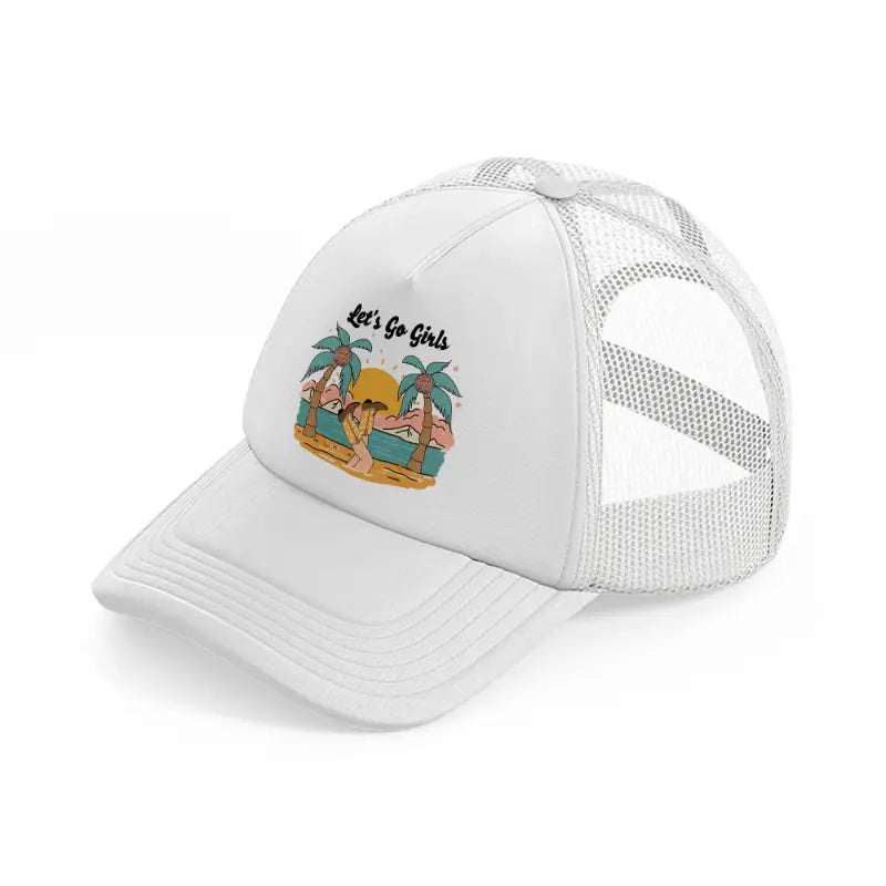 let's go girls-white-trucker-hat