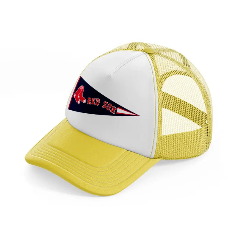 boston red sox flag yellow trucker hat