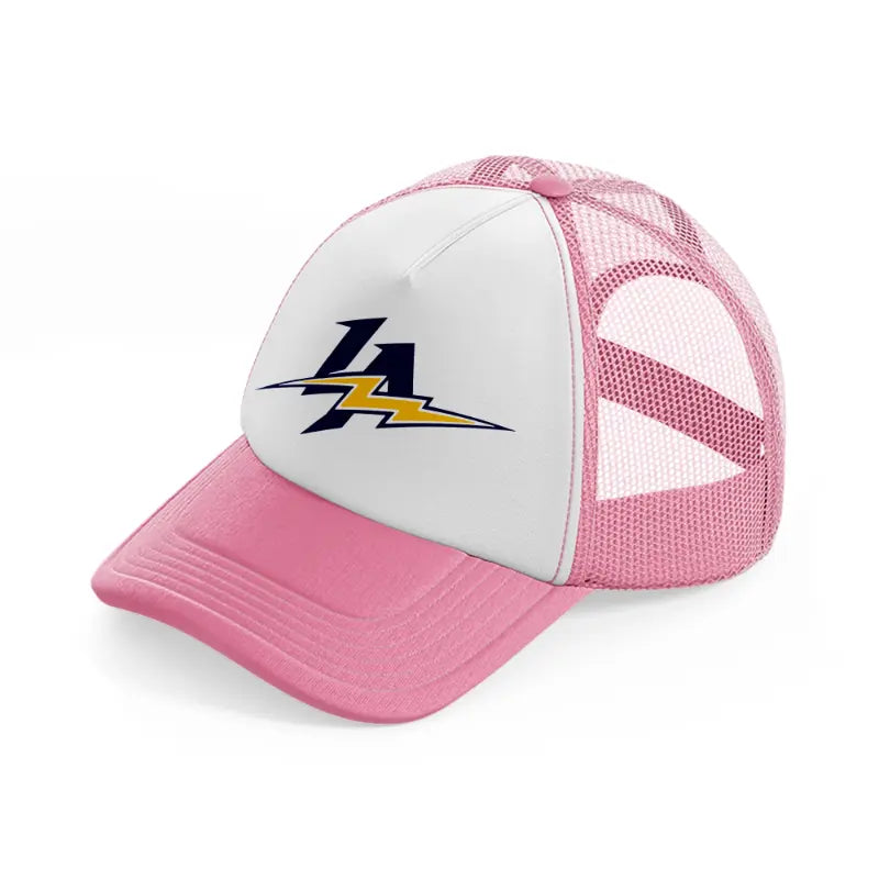 los angeles chargers lover-pink-and-white-trucker-hat
