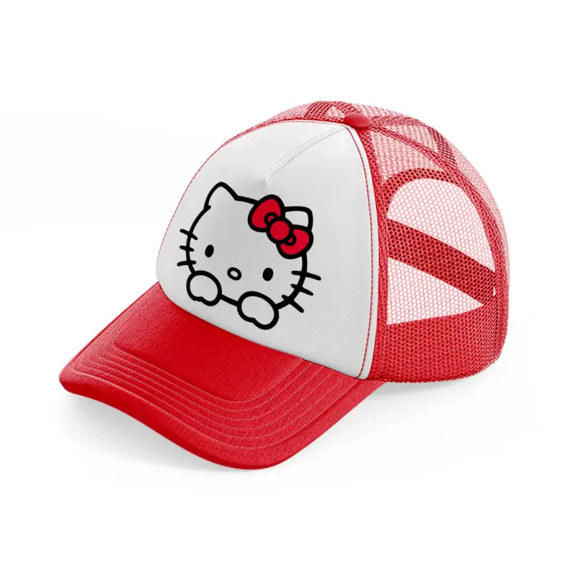 hello kitty basic-red-and-white-trucker-hat