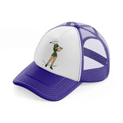 girl golfer green-purple-trucker-hat