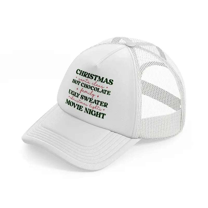 christmas santa clause hot chocolate-white-trucker-hat