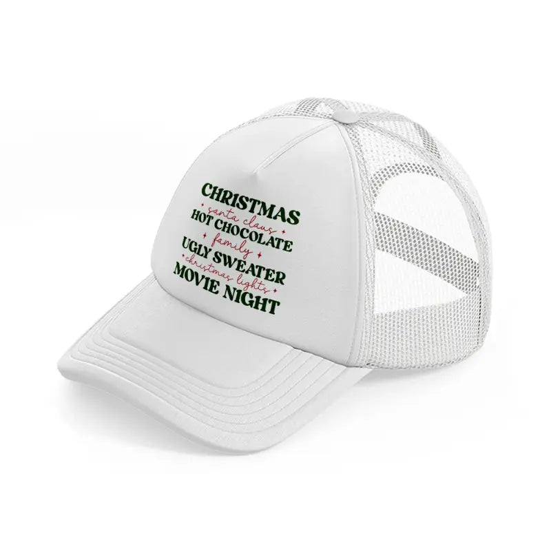 christmas santa clause hot chocolate white trucker hat