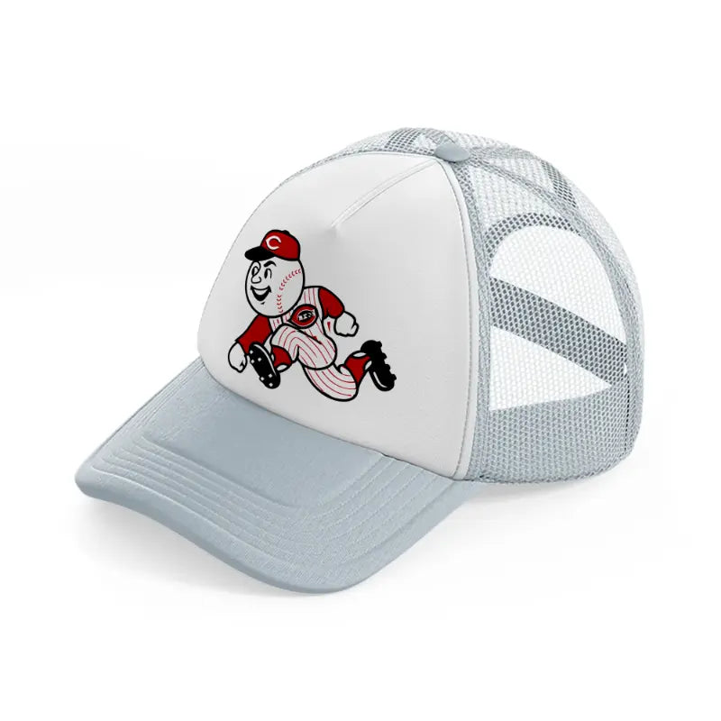 cincinnati reds emblem-grey-trucker-hat