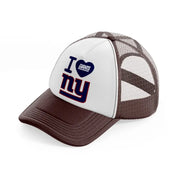 i love new york giants-brown-trucker-hat