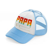 papa rainbow-sky-blue-trucker-hat