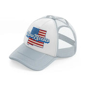 new mexico flag-grey-trucker-hat