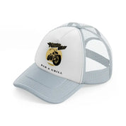 harley club 24 hours bar & grill-grey-trucker-hat