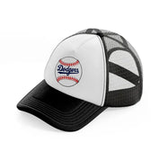 dodgers ball-black-and-white-trucker-hat