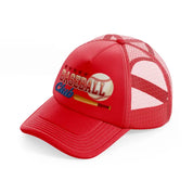 baseball club red trucker hat