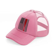 baseball american flag grey-pink-trucker-hat