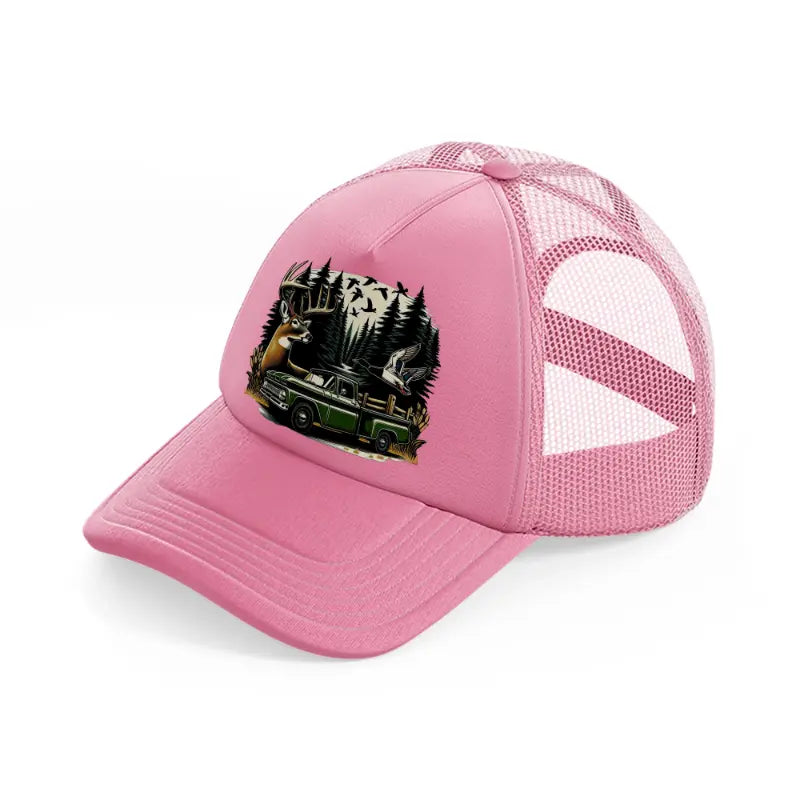 deer car wild-pink-trucker-hat