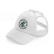 born to fish forced to work white trucker hat