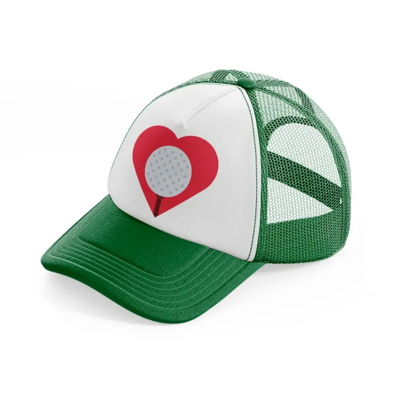 love golf ball green and white trucker hat