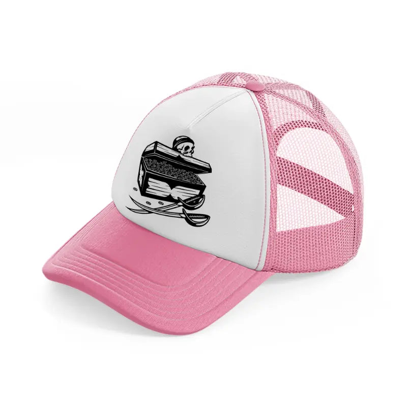 treasure chest pink and white trucker hat