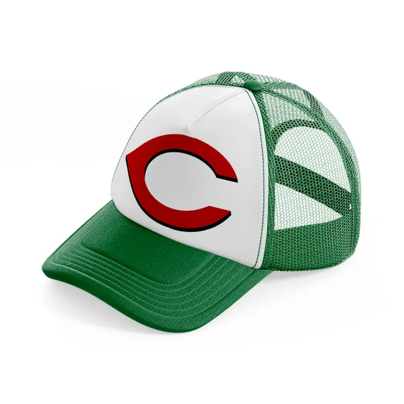 c from cincinnati green and white trucker hat