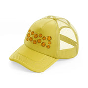 yellow smilies-gold-trucker-hat
