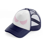 angel wings navy blue and white trucker hat