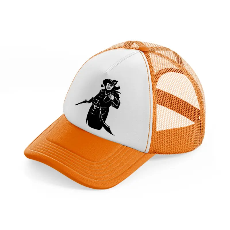 pirate piping orange trucker hat