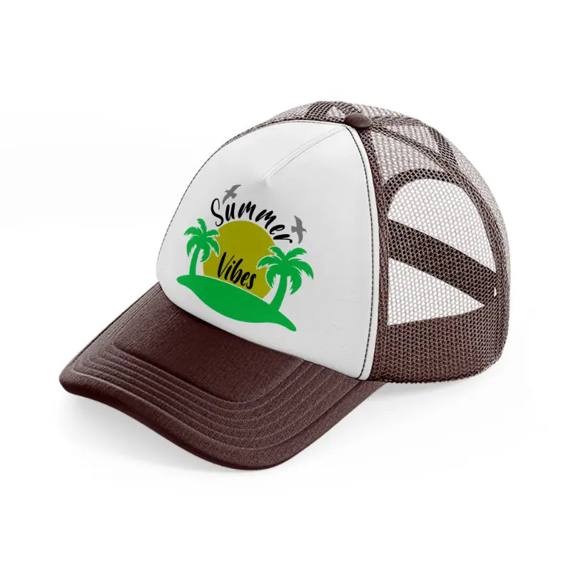 summer vibes lime-brown-trucker-hat