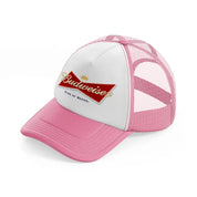 budweiser king of beers pink and white trucker hat