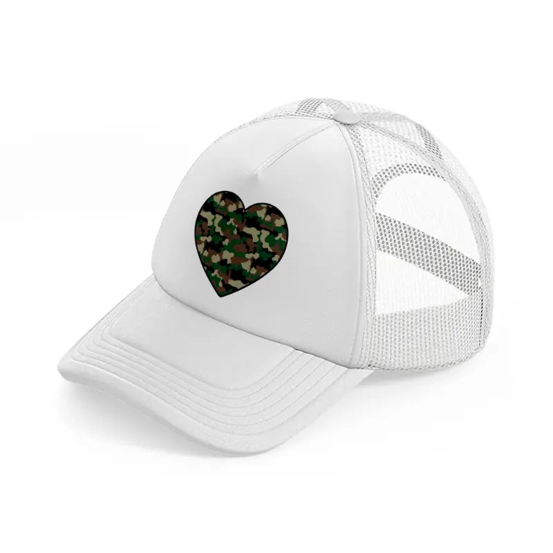 camo heart white trucker hat