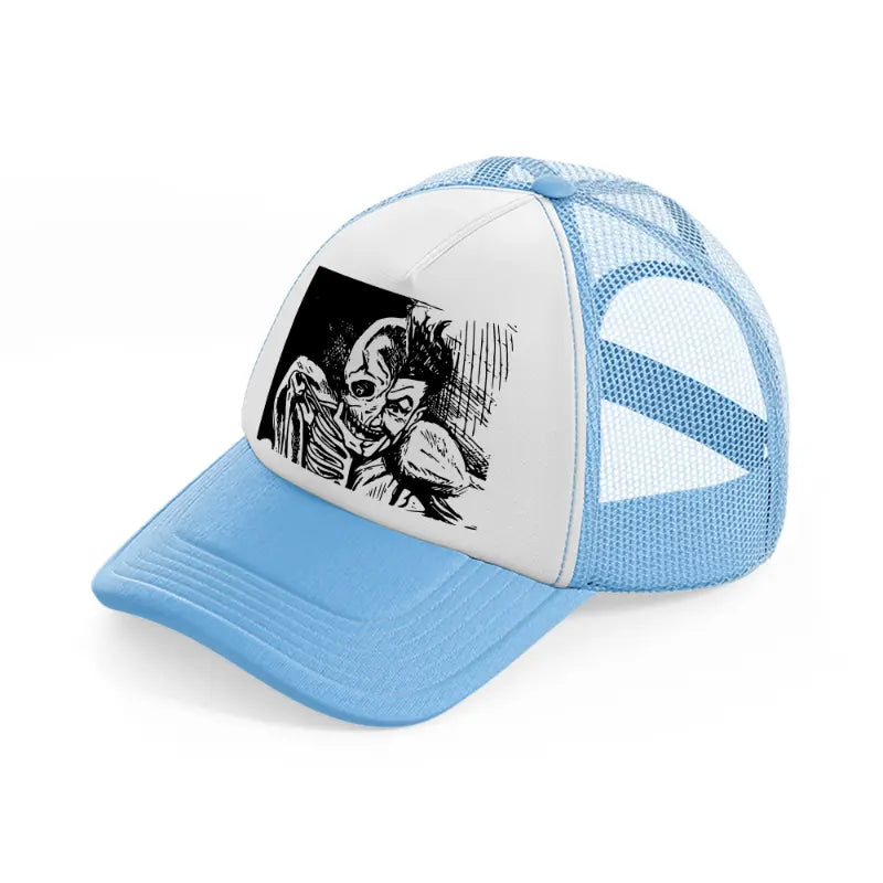 zombie joker-sky-blue-trucker-hat