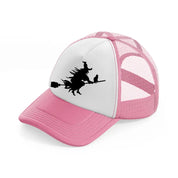 flying witch-pink-and-white-trucker-hat