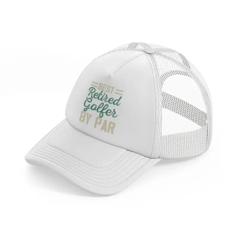 best retired golfer by par grey-white-trucker-hat