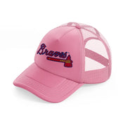 braves logo-pink-trucker-hat