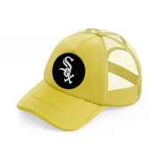 chicago white sox black badge gold trucker hat