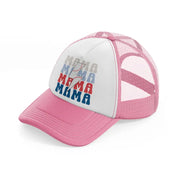 baseball mama mama-pink-and-white-trucker-hat