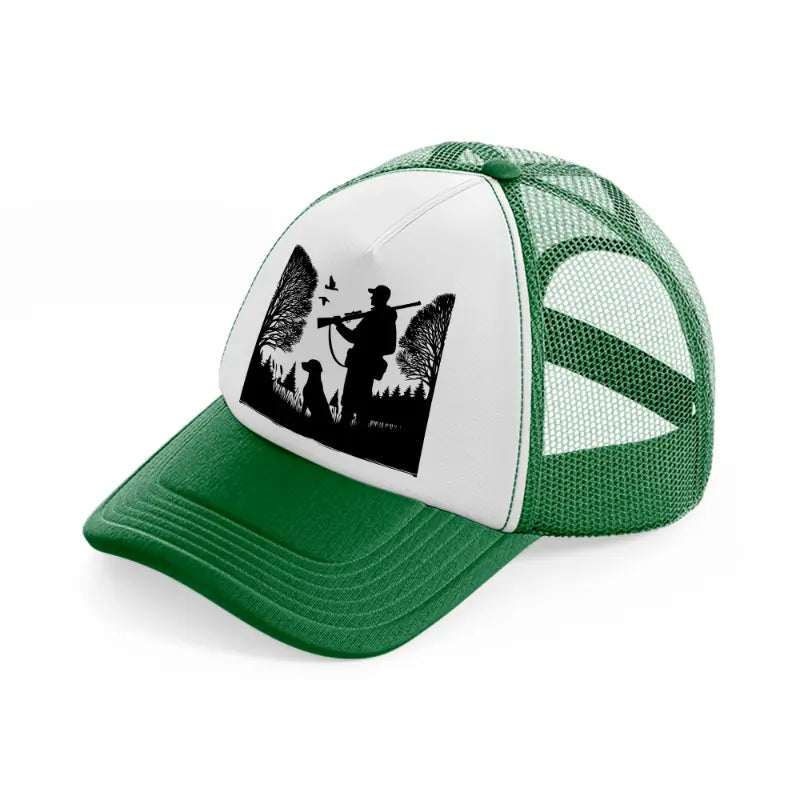 hunter & dog-green-and-white-trucker-hat
