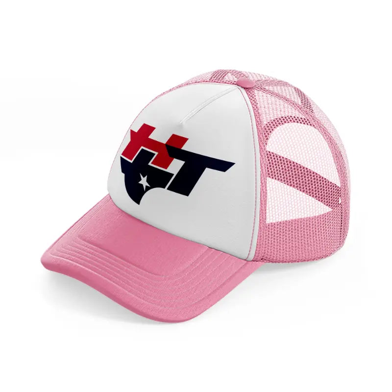 houston texans artwork-pink-and-white-trucker-hat